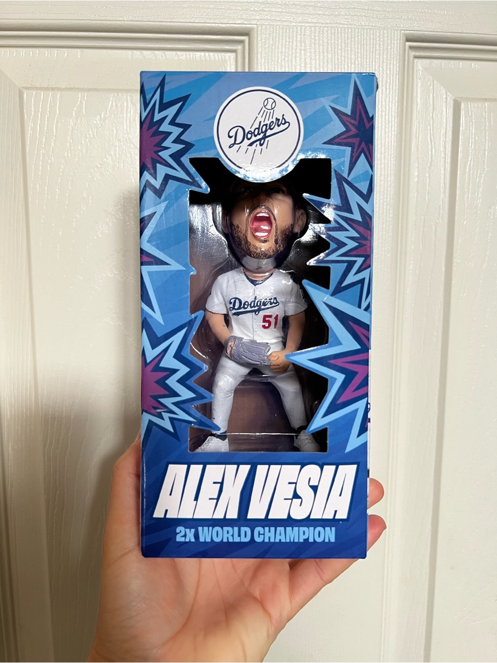 Alex Vesia Dodgers Bobblehead - White & Blue